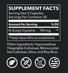 Lifeseasons N-Acetyl Cysteine - 750 mg 120 Capsules (USA)