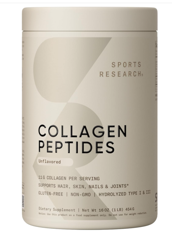 Sports Research Collagen Peptides Powder (16Oz)|Grass-Fed, Certified Paleo Friendly, Non-Gmo And Gluten Free - Unflavored, 1 count, 41 servings (USA)